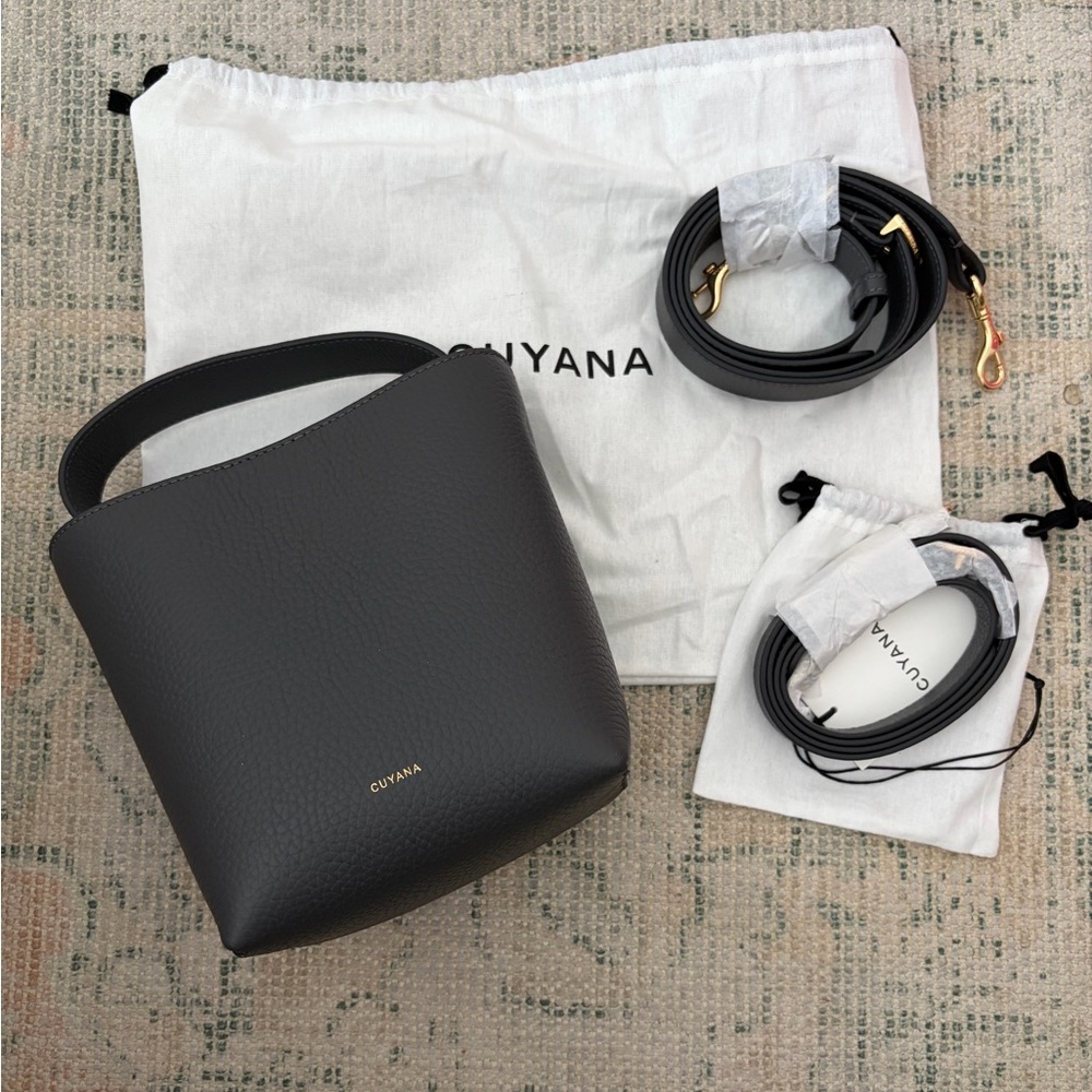 Brand New Cuyana Mini Linea Bucket Bag Charcoal